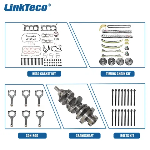 Engine Rebuild Kit Crankshaft Head Gasket Kit Timing chain For HYUNDAI KIA 3.3L