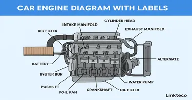 Car Engine Diagram with Labels: Learn the Parts of Your Engine