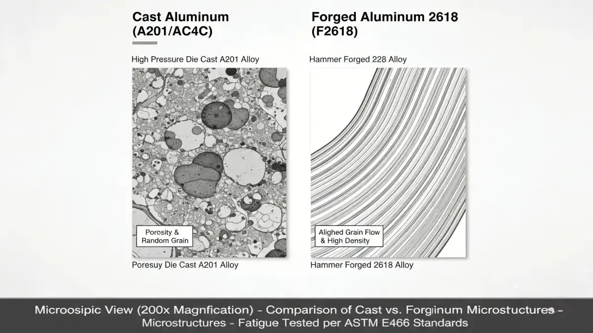 Forged vs cast microstructure comparison