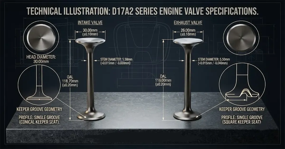 Honda 1.7L Engine Valves