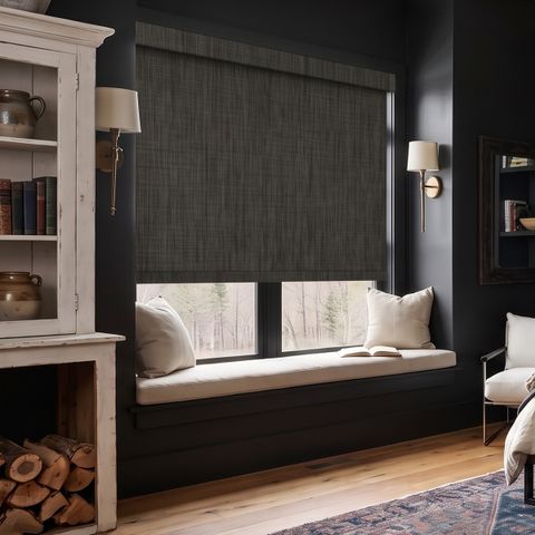 Boolegon No-Drill Cordless Blackout Linen Roller Shades