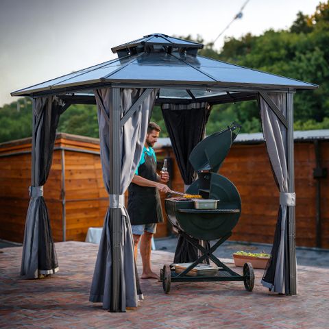 Grill Gazebo 8 x 8FT with Shelves