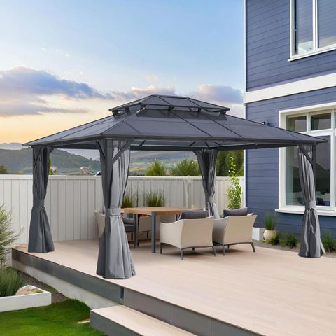 Hardtop Gazebo Polycarbonate Patio Double Top