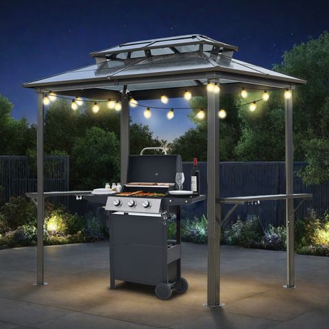 Grill Gazebo 8 x 5FT, with Double Polycarbonate Top
