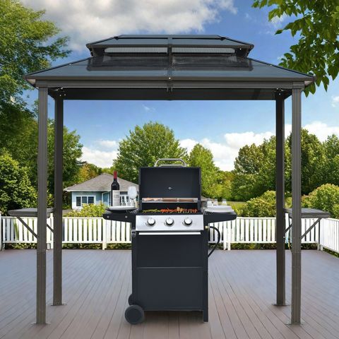 Grill Gazebo 8 x 5FT, with Double Polycarbonate Top
