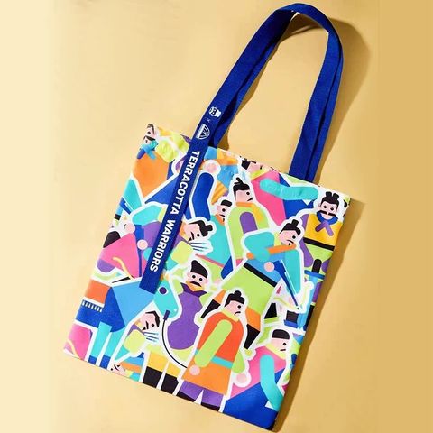 Geometric Terracotta Warrior Canvas Bag