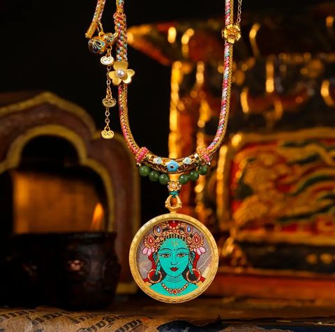 Green Thangka  Pendant