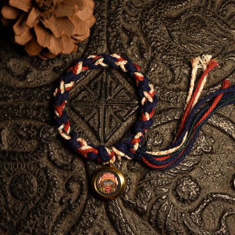 Colorful Tangka Bracelet with Prayer Flag Design