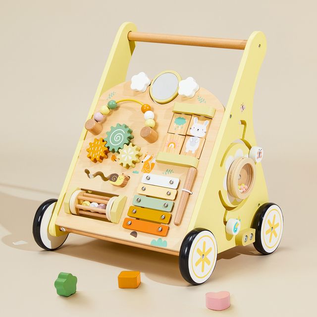 Vibrant Yellow Montessori Baby Push Walker