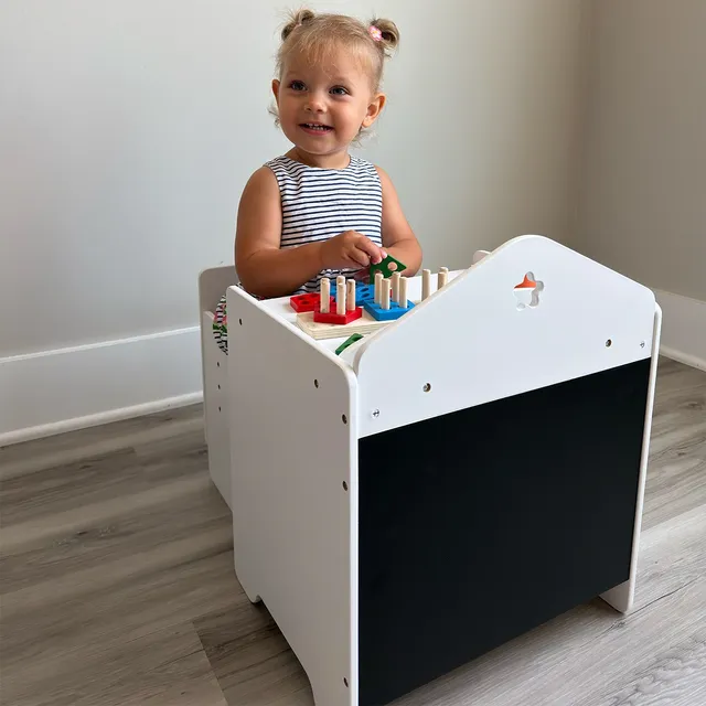 Set composto da tavolo e sedia regolabile Montessori per bambini con lavagna | labebe®