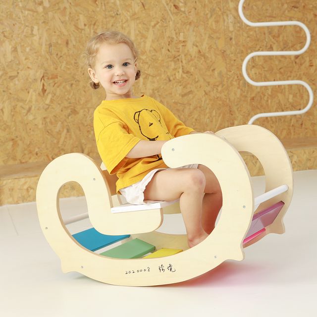 Wooden Rainbow Rocking Chair