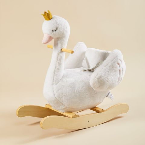 White Swan Plush Rocker