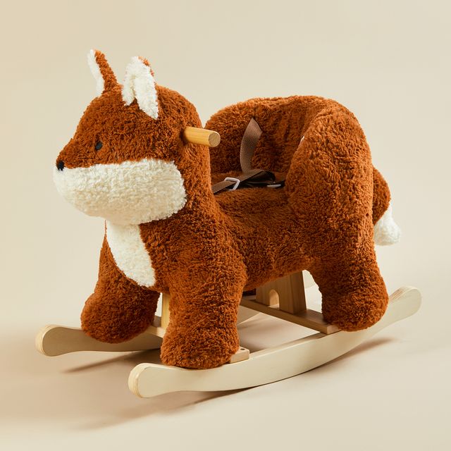 Set piccolo costruttore: dondolo a forma di volpe in peluche e girello da banco | labebe®