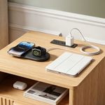 Nightstand with charging station featuring USB ports
