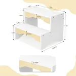 Product dimensions diagram for wooden 2 step toddler step stool