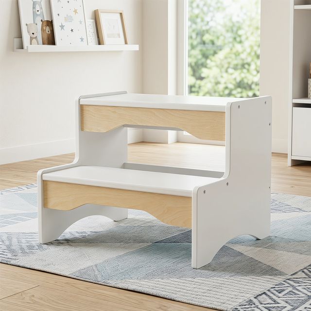 Wooden 2-Step Toddler Stool