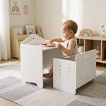 labebe Montessori toddler table and chair set for snacks, drawing, reading and independent play