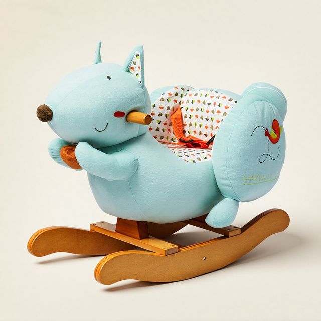 Blue Squirrel Plush Rocker