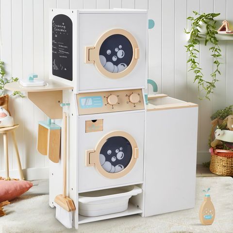 Wooden Washer & Dryer Playset – Kids’ Pretend Laundry Toy