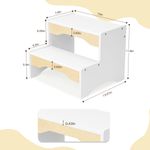 Wooden 2-step toddler stool showing dimensions and dual-step design