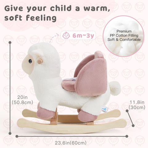 Sheep Rocker with Seat Belt — Baby Plush Rocking Horse