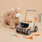 labebe Yak plush rocker and wooden tool bench walker for toddlers