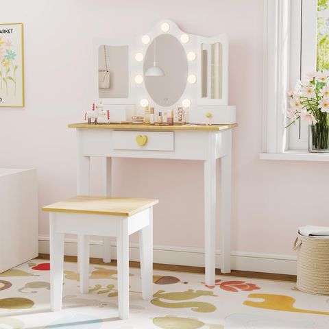 Princess Vanity Set with Stool and Lights