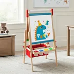 Labebe Double-Sided Wooden Kids Art Easel with Whiteboard and Paint Cups