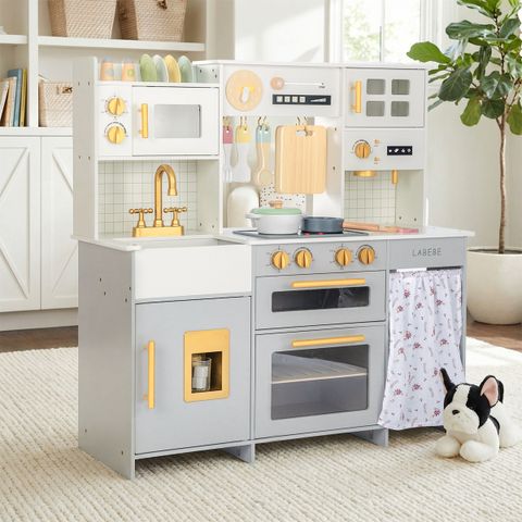 Stylish Wooden Kids Kitchen Playset