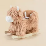 labebe Yak plush rocking horse with 3-side seat and safety harness