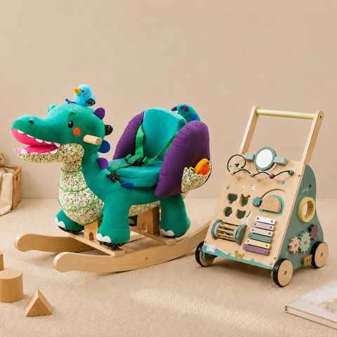 Wild Adventure Set: Crocodile Plush Rocker & Woodland Walker | labebe®