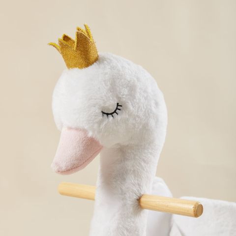 White Swan Plush Rocker