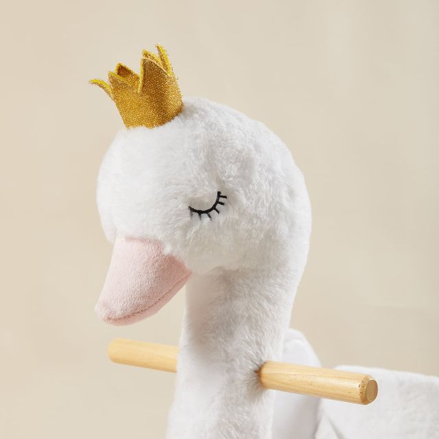 White Swan Plush Rocker