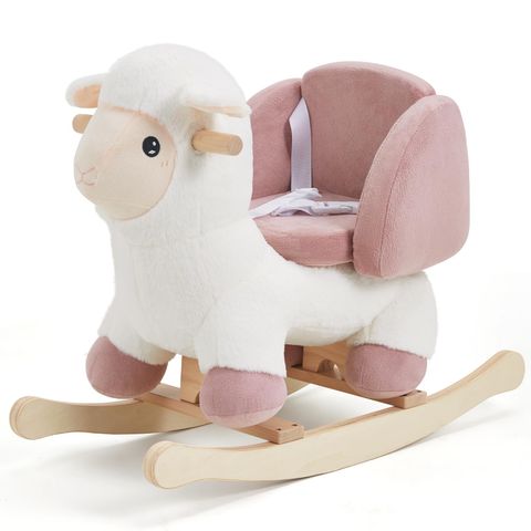 Sheep Rocker with Seat Belt — Baby Plush Rocking Horse