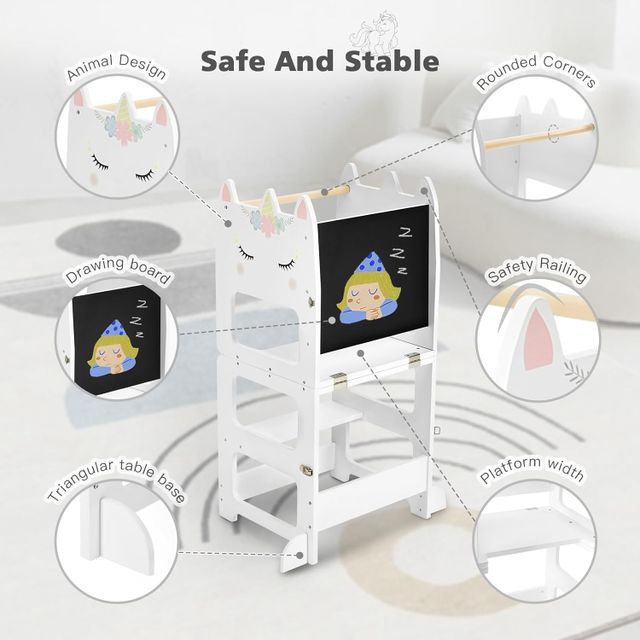 Learning Tower & Montessori Kitchen Tower (Unicorn Design)
