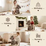 Brown pony rocker for toddlers shown as a birthday and holiday gift