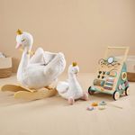 labebe rocking Swan and wooden baby walker bundle with activity toys