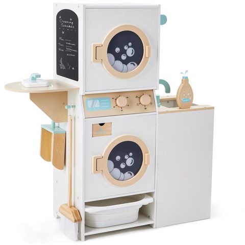 Wooden Washer & Dryer Playset – Kids’ Pretend Laundry Toy