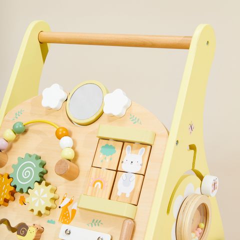 Vibrant Yellow Montessori Baby Push Walker