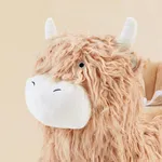 Close-up of soft plush yak rocking horse head and horns