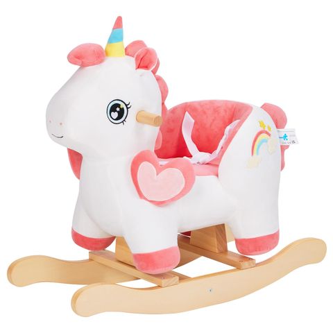 Unicorn Rocker with Seat Belt — Baby Rocking Horse Plush Ride-On