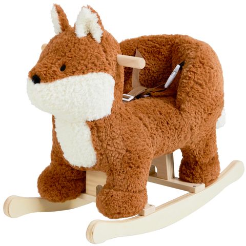 Plush Fox Rocker — Baby Rocking Horse with Seat Belt