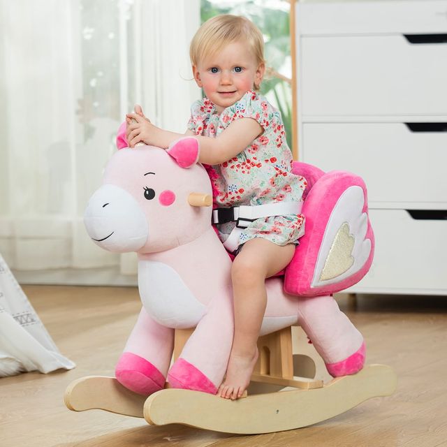 Peluche Licorne Rose à Bascule