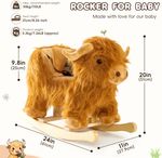 Highland cow plush rocker size chart and weight capacity guide