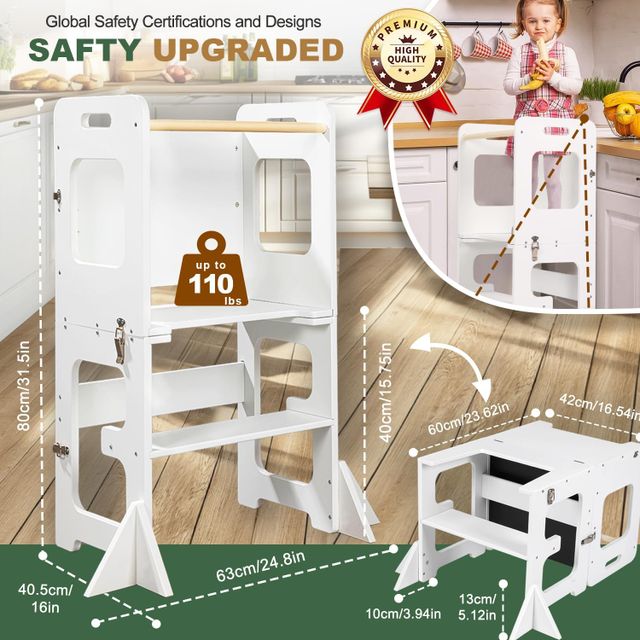 Learning Tower & Montessori Kitchen Tower (White)