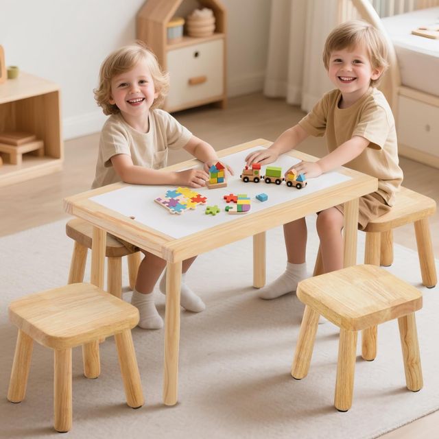 Wooden Square Stools(2 per Pack)
