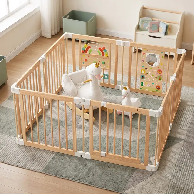 Weißer Schwan Plüsch-Rocker mit Puppen & Holz-Babyspielzeug-Set | labebe®