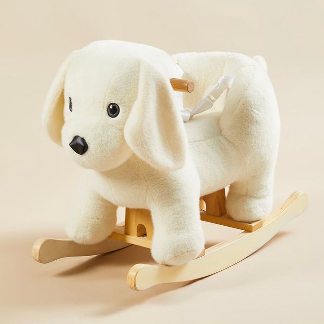 Ensemble Explorateur Ensoleillé : Peluche Labrador à bascule et trotteur jaune vif | labebe®