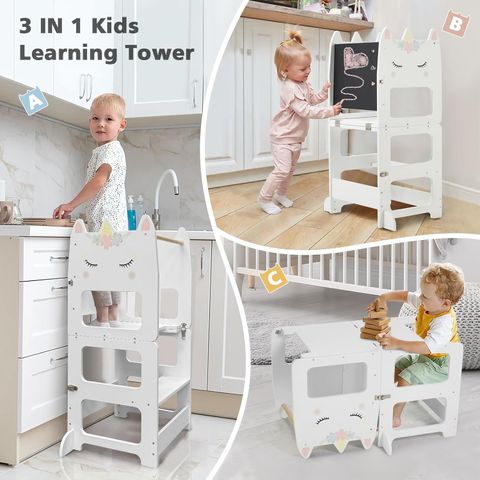 Learning Tower & Montessori Kitchen Tower (Unicorn Design)