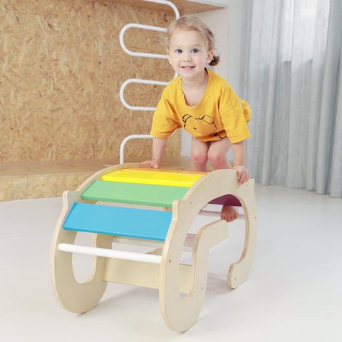 Wooden Rainbow Rocking Chair